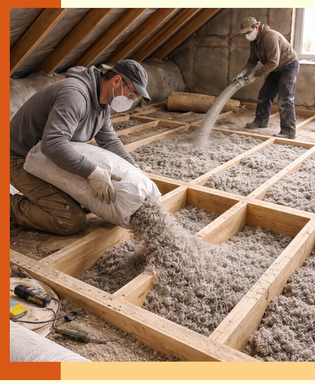 Заполнение полостей чердачного перекрытия в Ярославле качественно и надёжно